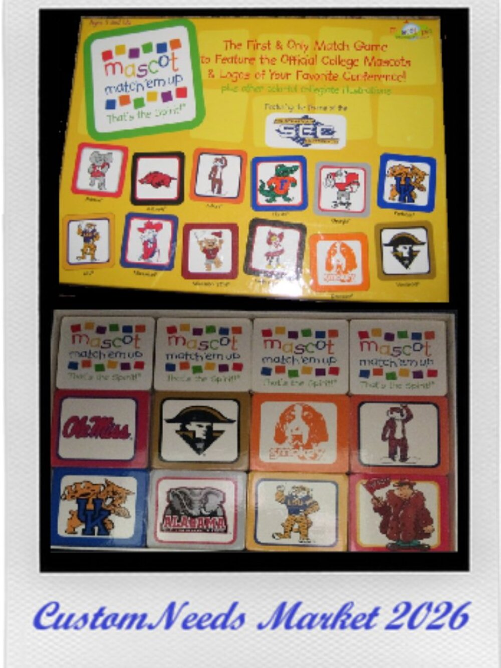 Mascot Match'em up featuring original 12 SEC Teams